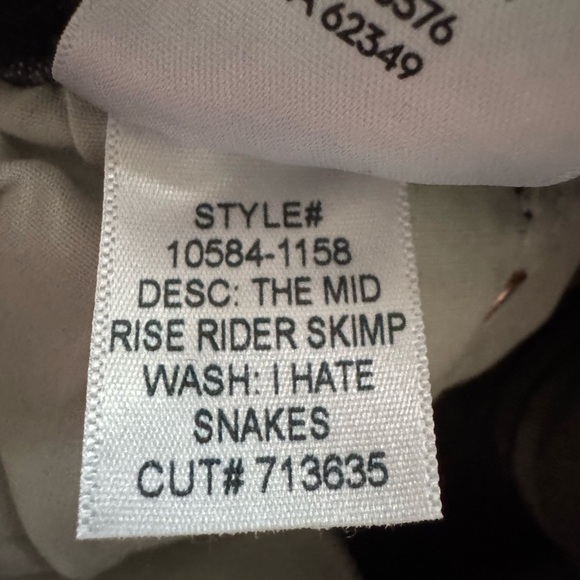 Mother The Midrise Rider Skimp I hate Snakes gray Black 26 jeans - Picture 11 of 14
